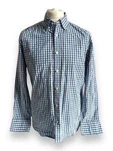 Tommy Hilfiger Shirt Blue Check 80's 2 ply Fabric Custom Fit Size 15 1/2 - 16 - Picture 1 of 24