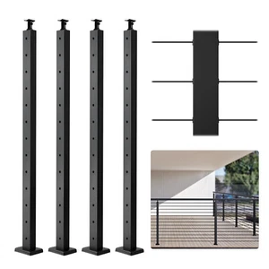 VEVOR Palo Ringhiera Cavi Ponte Nero 4 Pezzi 106,7x2,5x5 cm 4JZLGZHS1067WULW0V0 - Imagen 1 de 12