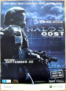 Halo 3 ODST RARE XBOX 360 59cm x 84cm Promotional Poster - Picture 1 of 1