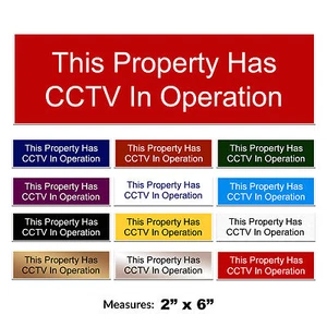 CCTV in Betrieb Schild graviert CCTV Tor Firmenschild + KOSTENLOSE FARBWAHL - Bild 1 von 1