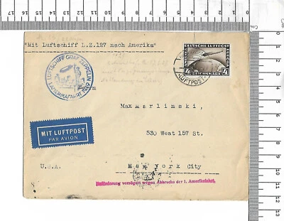 Luftschiff Graf Zeppelin 1 Amerikafahrt 1929 LZ 127 Friedrichshafen - NY ; 62312 - Bild 1 von 2