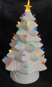 Mr. Christmas Albero di Natale 16" Ceramica C Batteria Bianco Luci Multicolore LEGGI - Foto 1 di 6