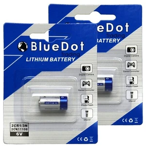 FREE SHIPPING 2 Qty 2CR1/3N 2L76 5008LC BlueDot Lithium Batteries US SELLER - Picture 1 of 2