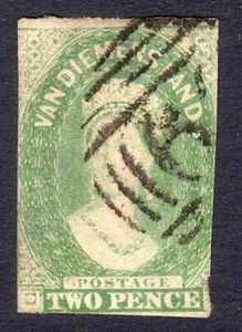 Australia TASMANIA 1857 2d dull emerald-green no wmk U, faults, SG 20 cat £950 - Imagen 1 de 2