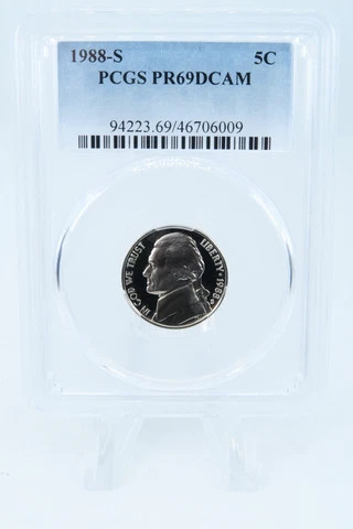 1988-S PCGS PR69DCAM Jefferson Nickel Proof 5C Cover