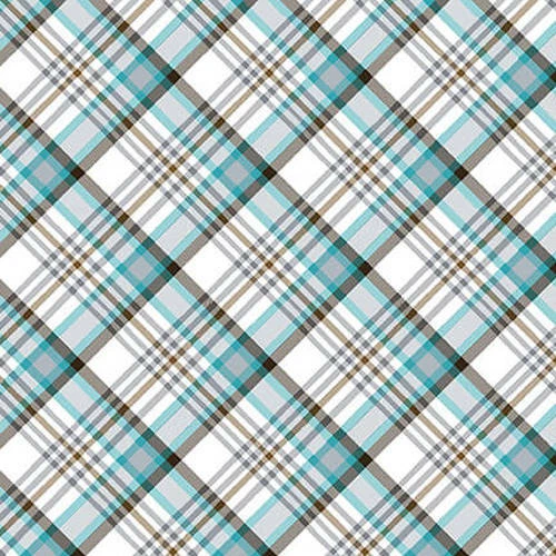 Xadrez Snowy Woods por Henry Glass - Aqua/Brown #9089-19 - Imagem 1 de 1