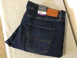 Lucky Brand Mens Jeans 41 x 34 ACTUAL 410 Athletic Straight Blue NWT! #CB4-8 - Picture 1 of 4