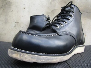 Red Wing Shoes 8130 Heritage 6 inch Moc Toe Black Leather Boots Mens USA 7.5 E - Picture 1 of 9