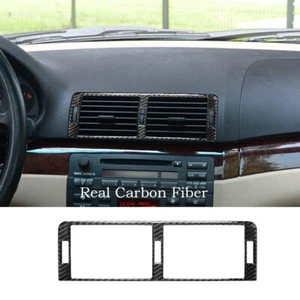 Real Carbon Fiber Middle Air Vent Outlet Trim Fit For BMW 3 Series E46 1998-2005 - Picture 1 of 8