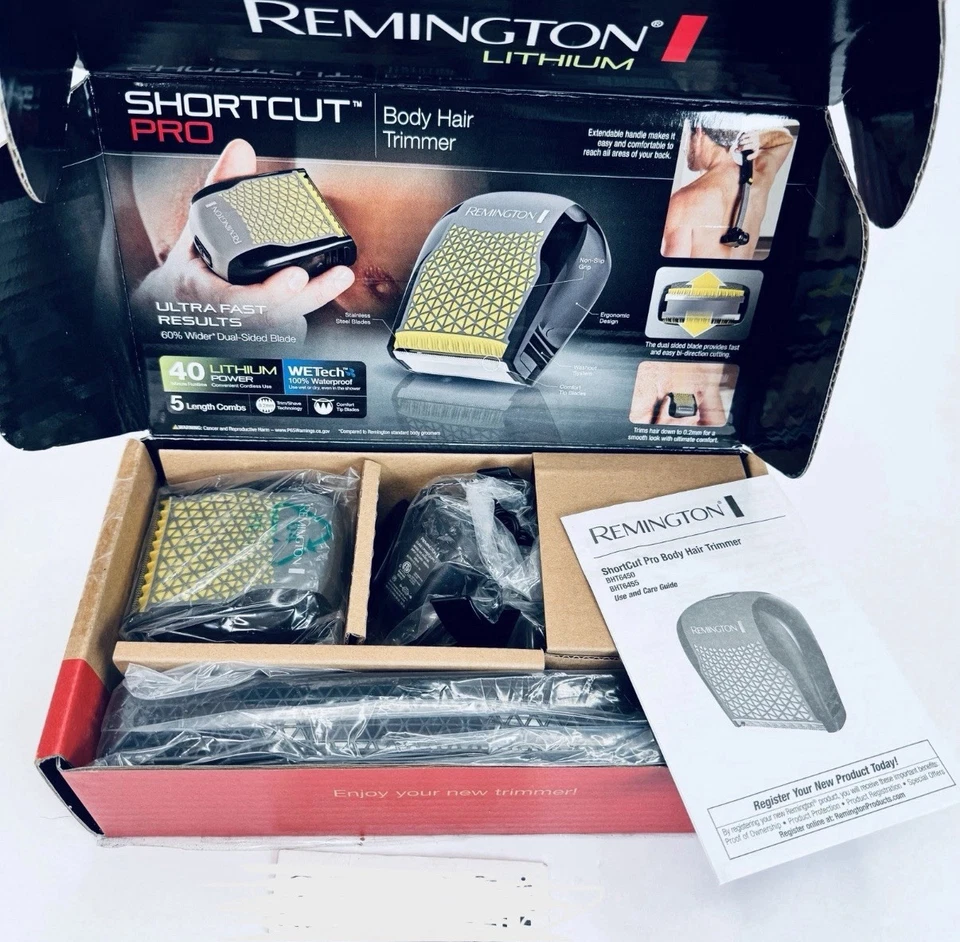 Afeitadora corporal profesional Shortcut Remington BHT6455FF con mango curvo extensible NUEVA Foto 1 de 4