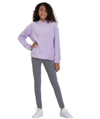 LUCKY BRAND Niñas Talla Mediana 10-12 Púrpura Polar Top y Gris Leggings Conjunto de 2 Piezas NUEVO Foto 1 de 4
