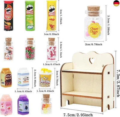 EIKEJI Wichtel Zubehör Weihnachten,13 Stück Miniatur Weihnachten Süßigkeiten und Mil