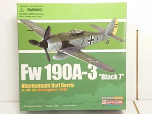 1/72 Dragon Wings Warbirds Focke Wulf Fw190A-3 Karl Borris 8./JG26 Black 7 1942 - Foto 1 di 10