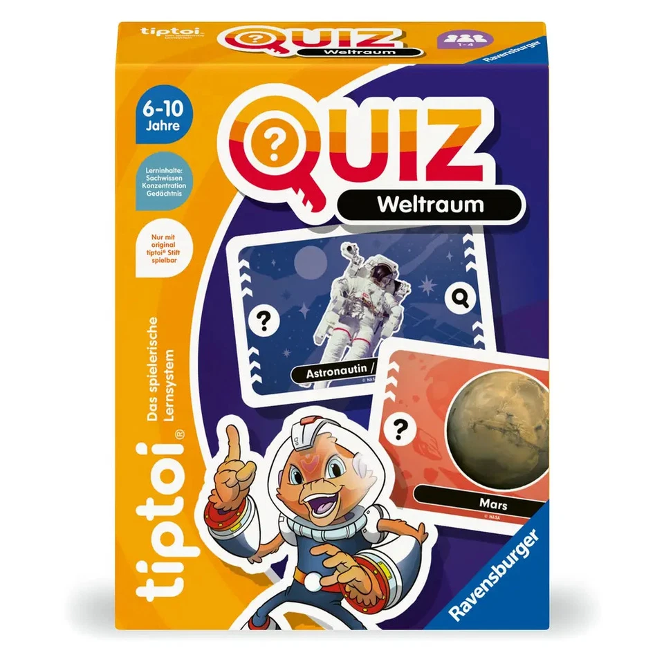 Ravensburger tiptoi 00223 Quiz Weltraum, Quizspiel für Kinder ab 6 Jahren, für 1 - Bild 1 von 1