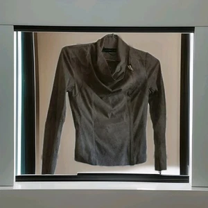 Zara Jacke Used Braun Wildlederimitat Drapierter Kragen Seitenreißverschluss Motorrad M - Bild 1 von 3