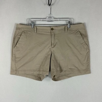 Old Navy Every Day 5 英寸短女式 16 棕褐色米色卡其色卷燕麦休闲斜纹布 — 第 1/4 张图片