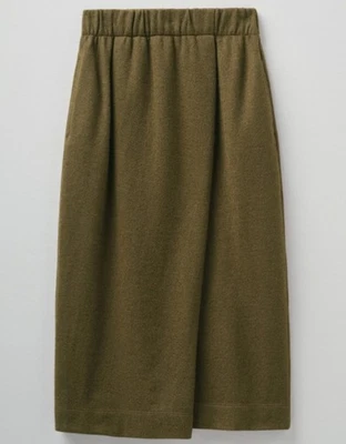 TOAST £155 Size 12/10 Wool + Cotton Jersey Skirt/Conker Brown/Elasticated Waist - Image 1 of 4