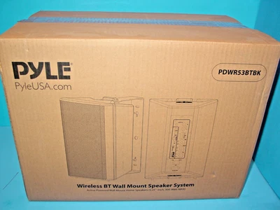 PYLE Wireless BT Wall Mount Speaker System Active Powered Wall Mount PWR53BTBK - Image 1 of 4
