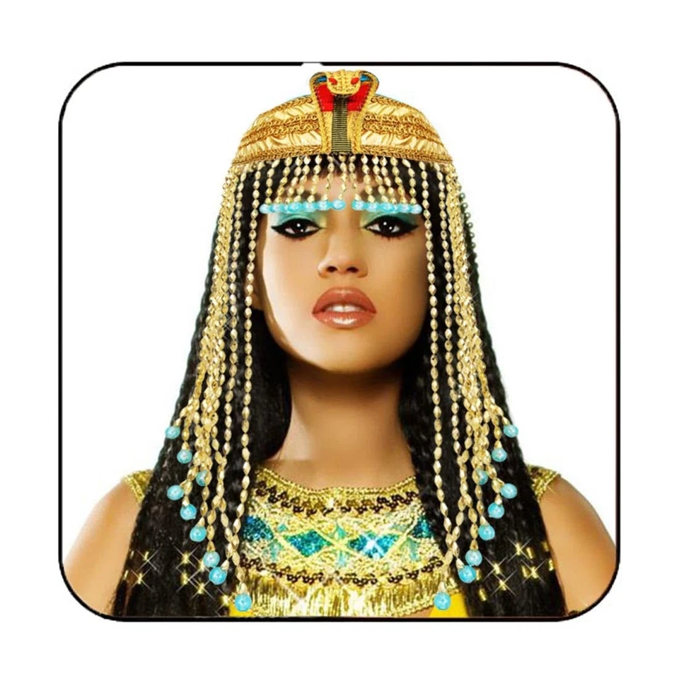Womens Egyptian Headband Cleopatra Headpiece Gold Snake Beaded Hairband Hall