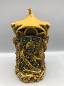 Vintage German Hand Carved 6.5” Wax Candle Religious Waldsassen Opf Detailed - Picture 1 of 10