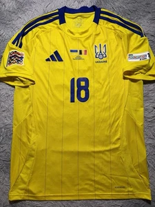 EDICIÓN PARTIDO UCRANIA Y CAMISETA FIRMADA VS BELGIUM YARMOLIUK #18 BRENTFORD INGLATERRA - Imagen 1 de 8
