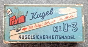 Alte Prym Kugel Kugelsicherheitsnadel No: 0-3 Pappschachtel Schachtel - Bild 1 von 4