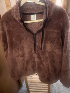 Victoria Secret PINK Fleece 1/4 Zip Pullover  Purple/lavender  Size XL - Picture 1 of 3