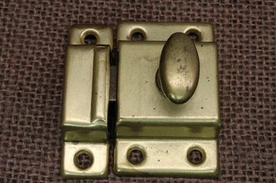 Old Cabinet Cupboard Turn Latch Catch Oval Knob Brass COLOR Vintage mid size - Image 1 of 4