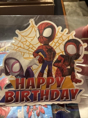 Spider-Man Birthday Party Decorations Cake/cupcake Topper Napkins Happy Birthday - Image 1 of 4