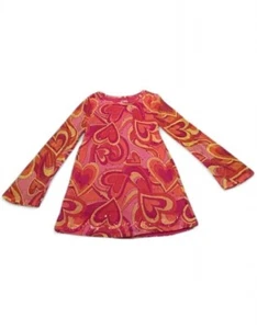 Girls Justice Groovy 70’s Style Dress with Hearts Size 12 Lined Sequin Bright - Picture 1 of 13