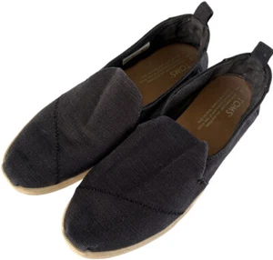 Tom's Black Canvas Slip On Shoes Women's Size 7W (Fits Like 7.5) - Picture 1 of 7