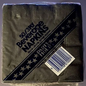 VTG PARTY HOUR 1  Pack of Party Napkins 3-Ply Beverage Cocktail #50 GRAY  NEW - Picture 1 of 4