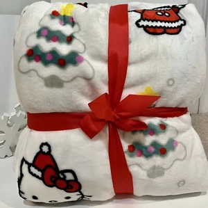 NEW HELLO KITTY CHRISTMAS Super Soft Twin Holiday PLUSH BLANKET - Picture 1 of 2