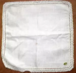 Fazzoletto fazzoletto lino irlandese bianco pizzo all'uncinetto sposa matrimonio vintage - Foto 1 di 5