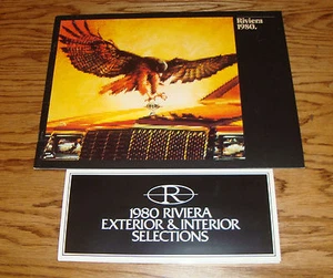 Folleto de ventas original de Buick Riviera 1980 y selecciones de colores lote de 2 80 - Imagen 1 de 1