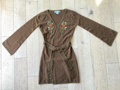 NWOT Kids Blush 100% Cashmere Sweater Coat w Hand Embroidered Flowers, S - Image 1 of 4