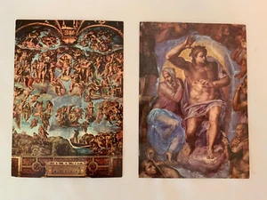 Paar 2 Postkarten Sixtinische Kapelle Tag des Gerichts / Christus als Richter unbespielt - Bild 1 von 4
