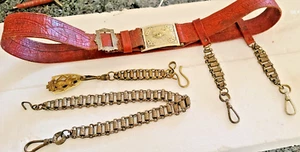 Rare Vintage IN THE ORDER OF THE EYE ALL SEEING POWER LEATHER BELT WITH CHAINS - Picture 1 of 8