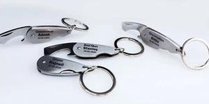 KEY RING BOTTLE OPENER STAINLESS STEEL BRIDAL PARTY GIFT PERSONALISED ENGRAVING - Picture 1 of 5