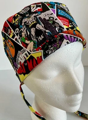 Batman Lined Medical Skull Scrub Cap Surgery Chef Dental Hat - Image 1 of 4