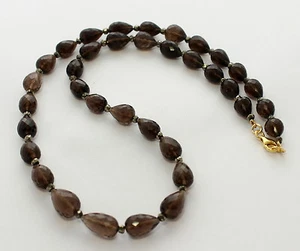 Cuarzo Ahumado Cadena Con Pirita de Piedras Preciosas Facetado Gota Collar Mujer - Imagen 1 de 2