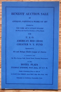 Auction Catalog 1942 Benefit for USO & Red Cross by Art & Antique League  WWII - Picture 1 of 1
