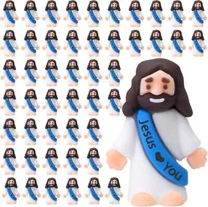50 Pcs Mini Jesus Figures Easter Jesus Loves You Jesus Toys Little - Picture 1 of 1
