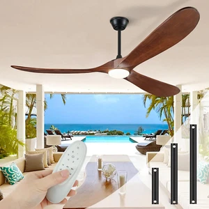 72" Ceiling Fans with Lights and Remote Control, Outdoor Ceiling Fan with Lights - Picture 1 of 8