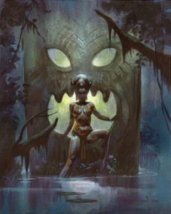 THE TIKI IDOL! Oceanic Mike Hoffman Art Print SIGNED! - Picture 1 of 1