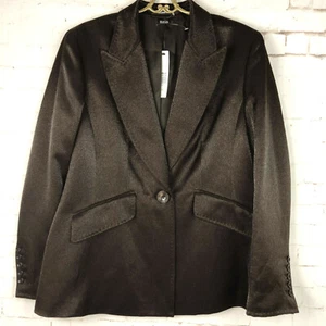 * Blazer ELLEN TRACY Mezcla Lana Caoba Bronce Brillante Nuevo con Etiquetas $598 Talla 14 1223 - Imagen 1 de 6