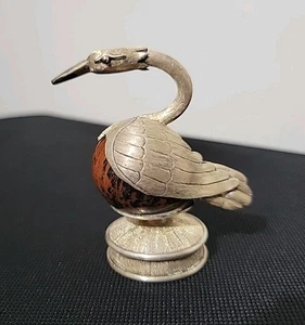 Vintage Taxco Mexican Sterling Silver 925 Heron Bird Sculpture with Jasper Stone - Picture 1 of 23