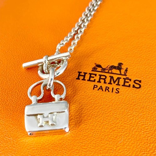 HERMÈS Collana Hermes Amuleto Costanza Argento 925 40 5 cm ottima usata senza scatola