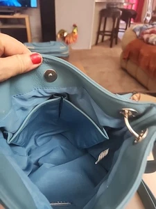 Vintage Rosetti Blue Leather Shoulder Bag Purse W/ Bling Great Condition - Picture 1 of 6