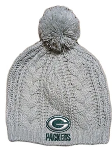 Green Bay Packers Zopfmuster Beanie Mütze NFL Football grau Bommel Einheitsgröße Einheitsgröße - Bild 1 von 6